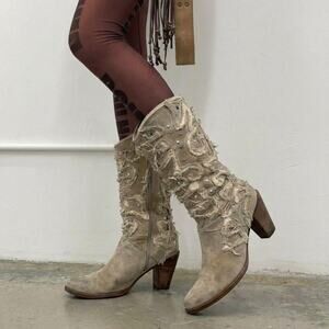 Indie Sleaze Wedge Buckle Boots 90s Vamp Moto